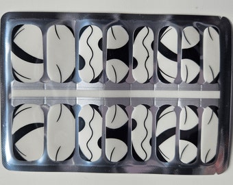 Abstract Overlay Nail Wraps | Transparent Abstract Nail Stickers | Abstract Nail Art | Nail Strips | Nail Polish Sticker | Black Funky Nails