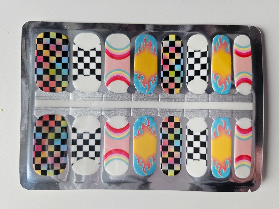 Checker Overlay Nail Wraps | Transparent Rainbow Nail Stickers ...
