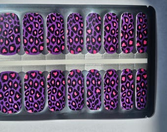 Pastel Purple Pink Leopard Print Nail Wraps | Leopard Nail Stickers | Pink Nail Art | Nail Strips | Nail Polish Sticker | Leopard
