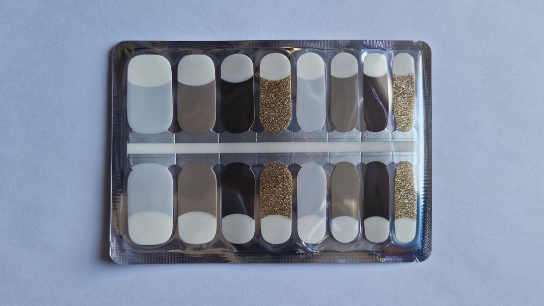Transparent Brown Tips Overlay Nail Wraps | Glitter French Tips Nail ...