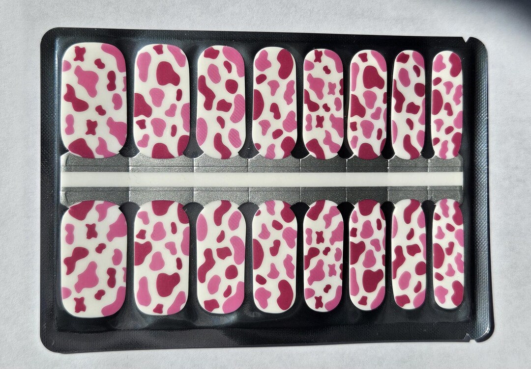 Transparent Pink Cow Print Nail Wraps Overlay Cow Print Nail Stickers transparent-pink-cow-print-nail-wraps-overlay-cow-print-nail-stickers