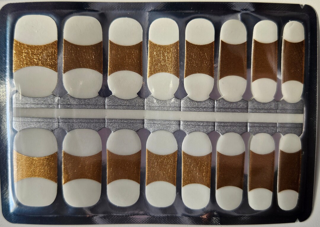 Gold Tips Overlay Nail Wraps | French Tips Transparent Nail Stickers ...