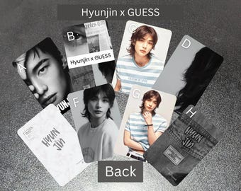 Hyunjin X GUESS Photocard Set | Glossy, Glitter, Metal | Fanmade