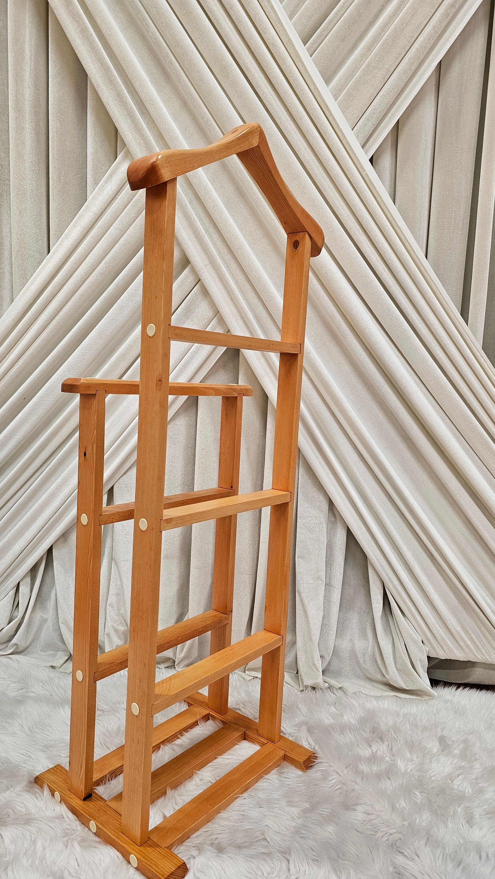 Wooden Modern Valet Stand for Office, Coat and Clothes Hanger, Wood ...