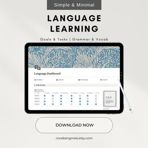 Allt-i-ett Notion-språkstudieplanerare | Notion-mall