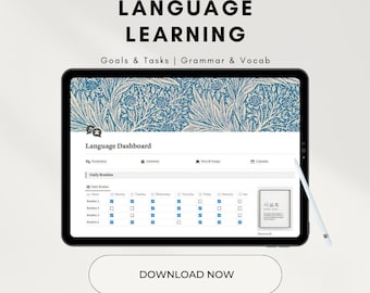 All-in-1 Notion Language Study Planner | Notion Template