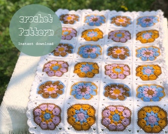 CROCHET PATTERN || Granny Square Crochet Pattern ||  Pattern for Beginners || Digital Download || PDF Instant Download || Tutorial Video