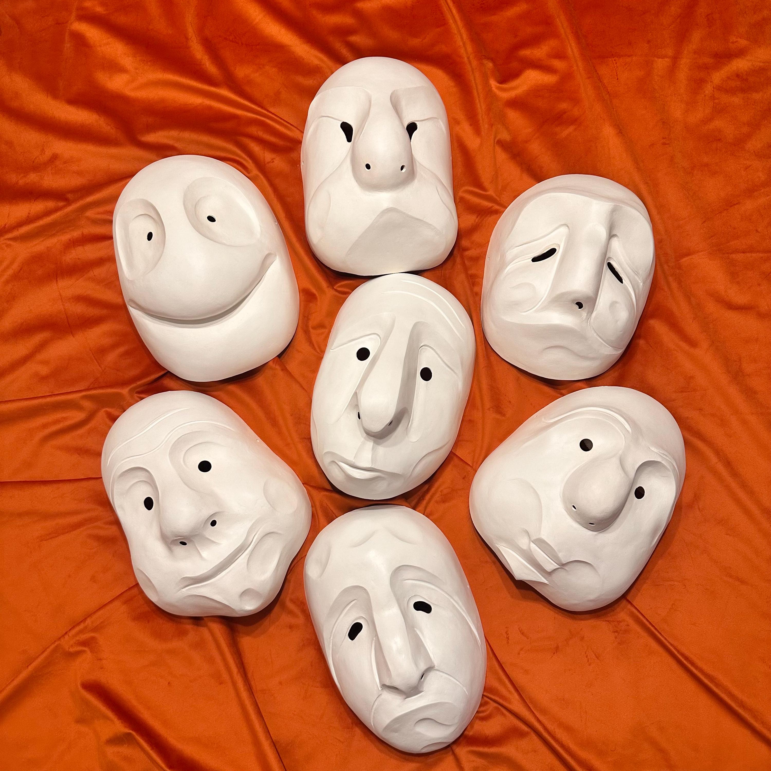 Set of 7 Larval Masks - Jacques Lecoq Pedagogy - Etsy