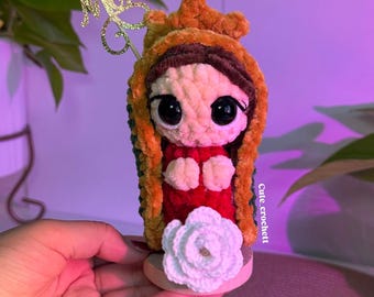 Virgin of Guadalupe crocheted, woven virgin, gift for mom