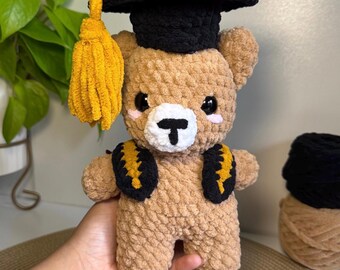 Graduation Teddy Bear, Graduation Gift, Knitted Teddy Bear, Crochet Teddy Bear, Prom Gift, Cute Crochet Bear