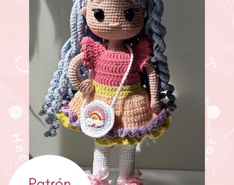 Unicorn Doll - Crochet Doll Pattern, Amigurumi Pattern, PDF Pattern in Spanish (Includes Dress)