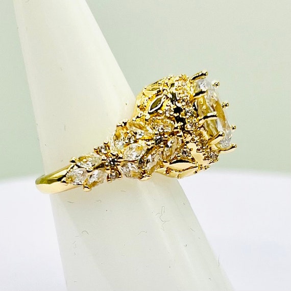 Sterling silver Diamond Statement ring, marked 92… - image 6