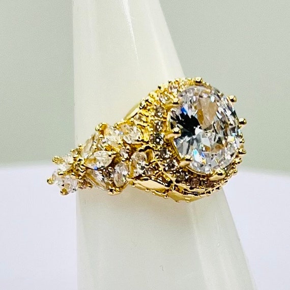 Sterling silver Diamond Statement ring, marked 92… - image 5