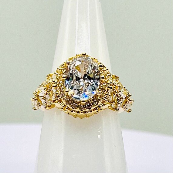 Sterling silver Diamond Statement ring, marked 92… - image 2