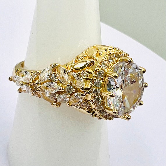 Sterling silver Diamond Statement ring, marked 92… - image 4