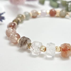 Crystal Bracelet-Rabbit Fur Quartz Beaded Bracelet | Natural Quartz Beads