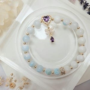 Larimar and Natural Shell Bracelet – Ocean Calm, Inner Peace, Feminine Energy