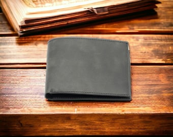 Portefeuille en cuir véritable fabriqué à la main de qualité supérieure, personnalisable avec plusieurs emplacements pour cartes et espèces, cadeau idéal pour homme