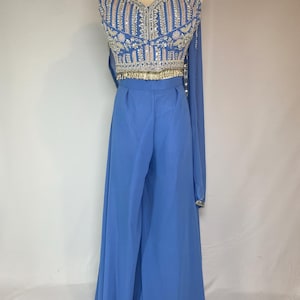 Indo-Western Outfit 3pc, Flared Parallel & Stole Dupatta, Designer Wear, On Sale-Festive Wear, Wedding wear, Indian Outfit, Fully Stitched