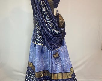 Patola Navratri Lehenga: Stitched Chaniya Choli, Dupatta - Size 38-40 With Margin