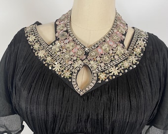 Indo-Western Outfit 2pc, Crop Top & Parallel, Fusion wear, Designer Wear, On Sale-Festive Wear, Wedding wear, Indian Outfit, Fully Stitched