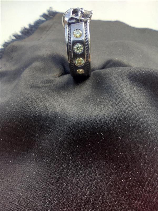 Bague Homme Argent 935 Avec Moissanites Blanc - 2.20 Carats Sertis Canaux - Sur Mesure Personnalisable