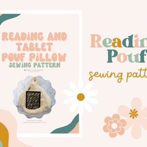 Large Book Pouf, Kindle Pillow, iPad Pillow Sewing Pattern image 1