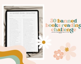 50 Banned Books Challenge | PRINTABLE and DIGITAL | For IPads, phone, and kindle