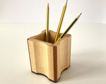 Wooden pen holder, pen box, pen cup, pen holder, desk organizer, desk utensil