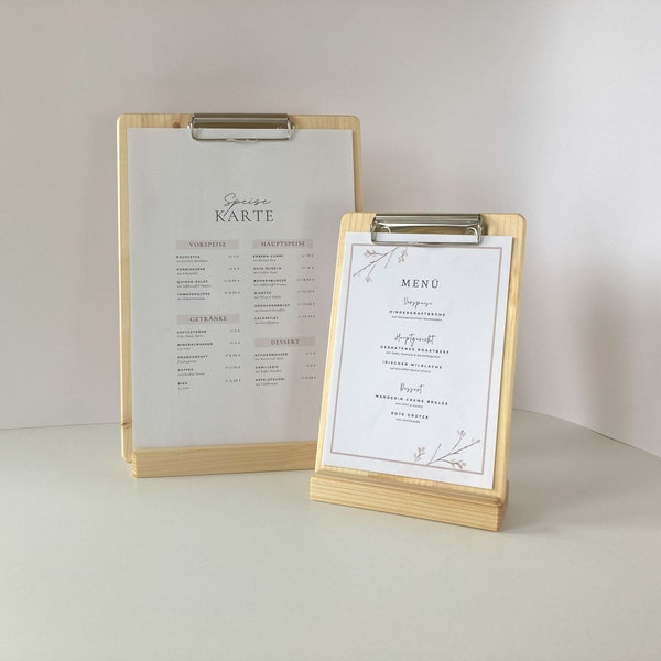 Wooden menu holder photo stand | Table stand clip board clipboard with stand menu holder table decoration picture frame handmade