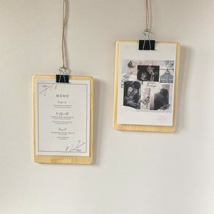 Clip Board, Klemmbrett mit Ständer, Menühalter, Fotoständer Holz, Tischständer  Speisekartenhalter Tischdekoration Bilderrahmen handgemacht