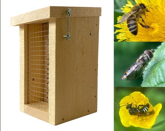 Wooden bee hotel, wild bee house, insect hotel, insect house, nesting box, nesting opportunity