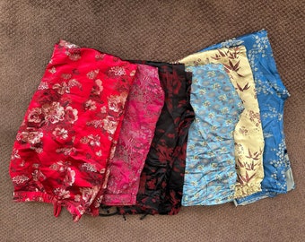 Asian Motif Floral Pants Lot of 6