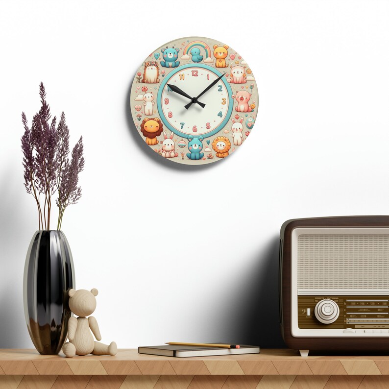 Wall Clock Colorful and Fun, Perfect for Kids Room, Unique Design - Etsy