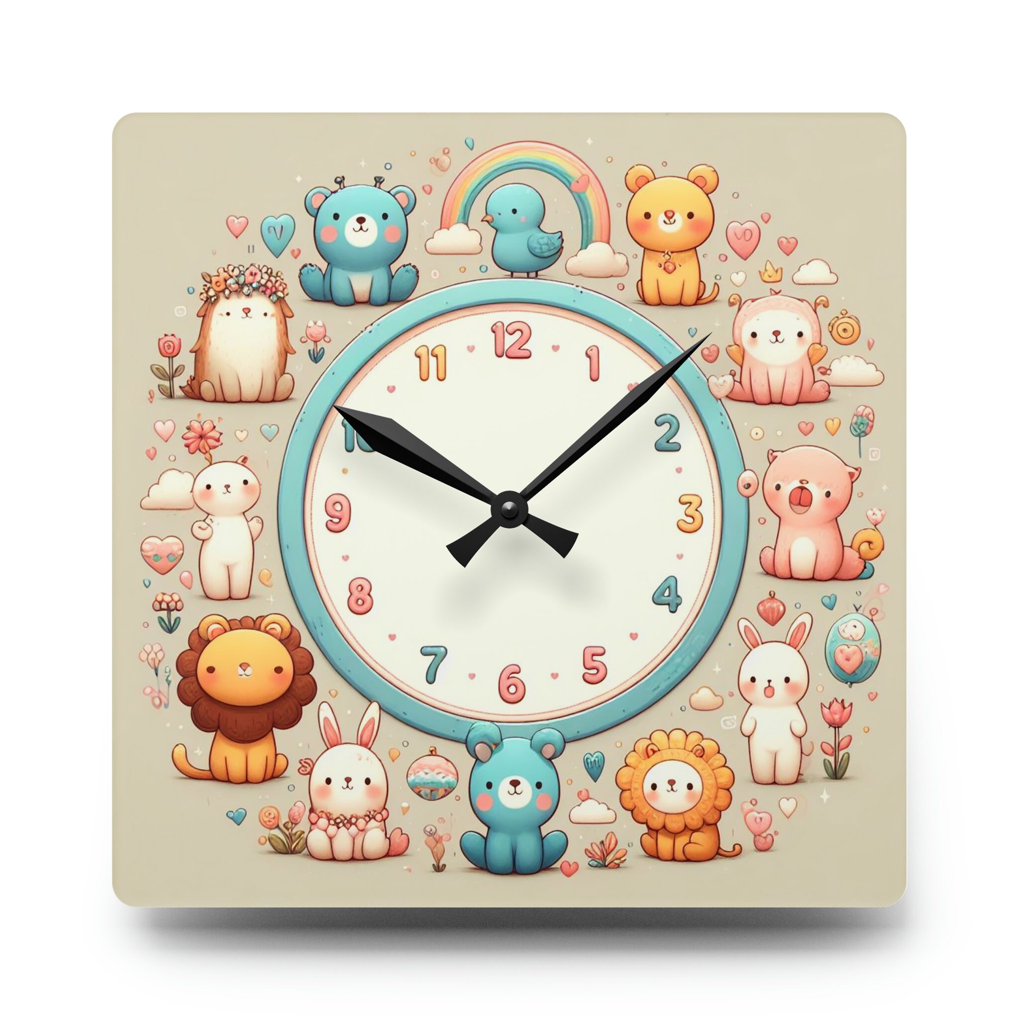 Wall Clock Colorful and Fun, Perfect for Kids Room, Unique Design - Etsy