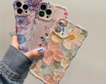 3D Oil Painting Floral Phone Case Phone 15 Pro Max, 14 Plus, 13, 12, 11,  Popular Flower Phone Case