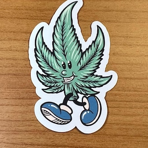 Happy Pot Leaf Sticker | 5/10/20 Packs