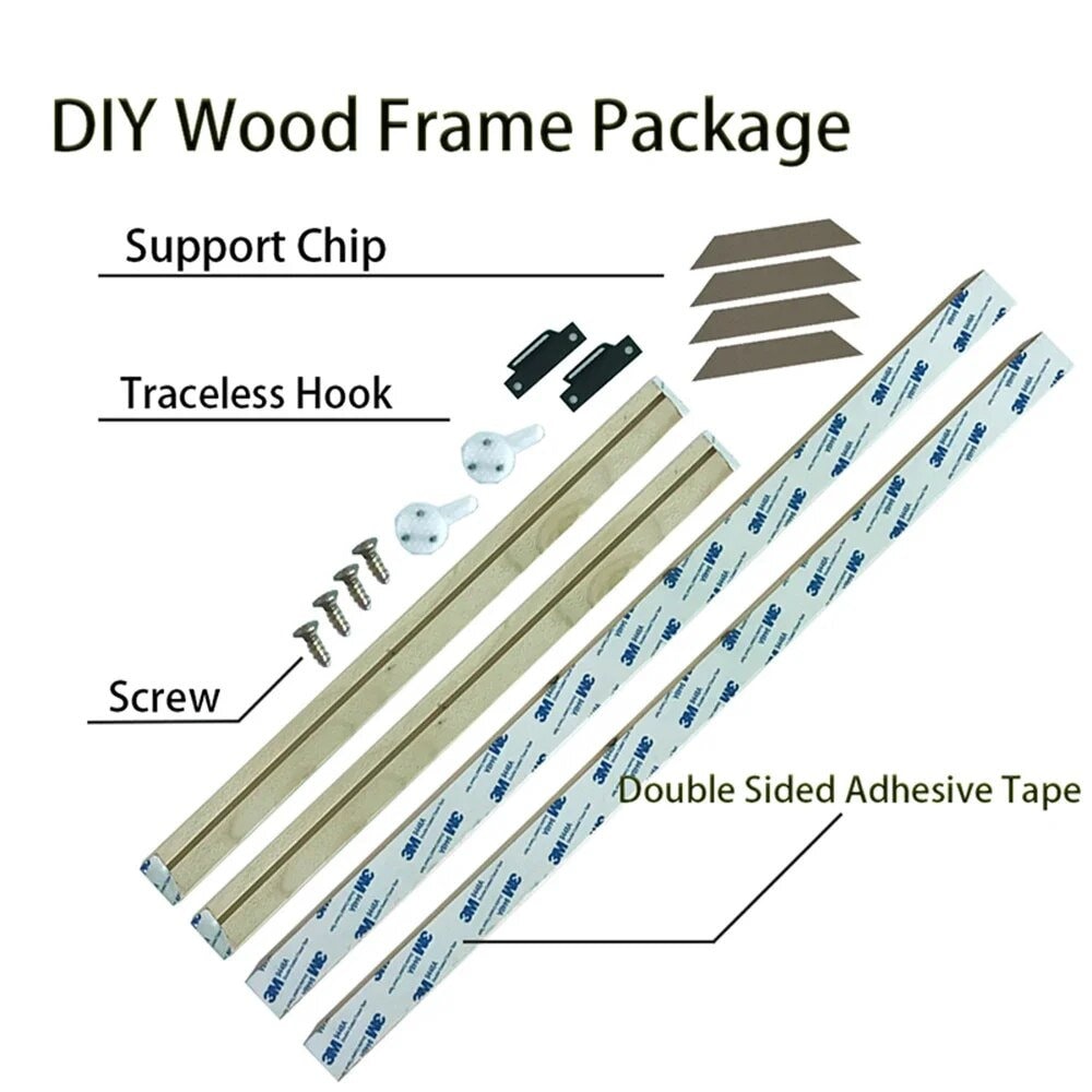 DIY Custom Solid Wood Frame Kit Easy to Install Canvas Stretched ...