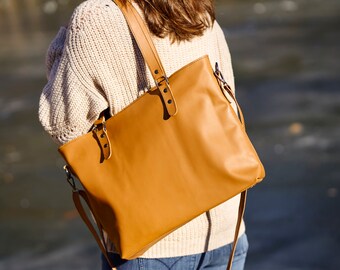 Leather Tote Bag Full Grain Leather Tote Bag, Personalized Gifts