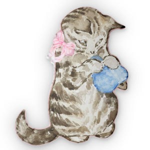 Peter Rabbit Beatrix Potter Katzenliebhaber kundenspezifisches geformtes Kissen mit Wahl des Charakters, Kinderzimmerdekor, Baby-Duschegeschenk, personalisiertes Kissen,