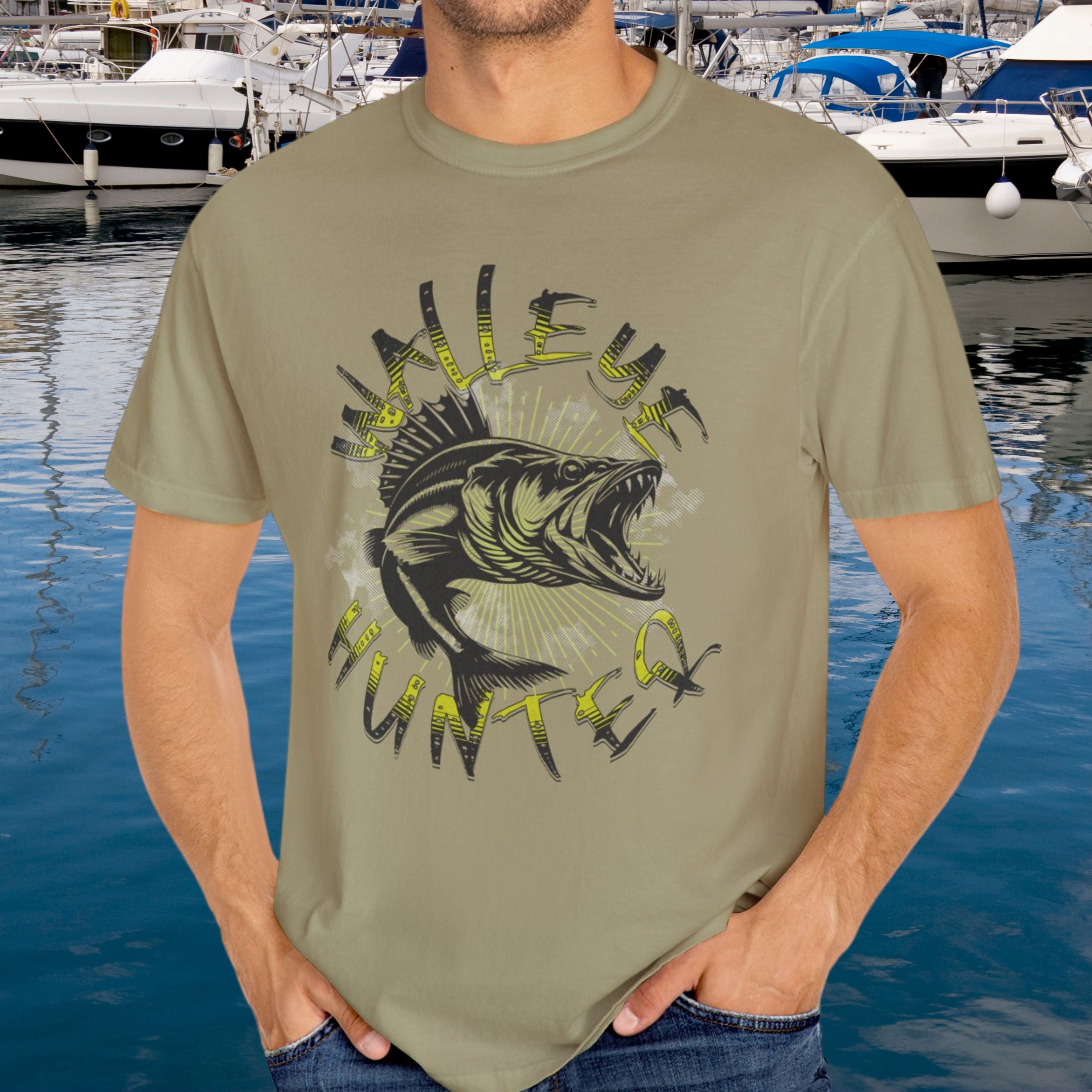 Walleye Hunter T-shirt, Comfort Colors Walleye Fishing Shirt for Walleye  Fisherman Gift for Fishing Dad Men's Fishing Tee
