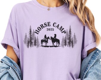Horse Camp Shirt, Horse Lovers Camping Shirt, Equestrian Tee, Cowgirl T-Shirt, Comfort Colors Western Wear, Horse Gift, Outdoor Adventure