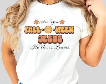 Camiseta religiosa de Halloween, camiseta de Jesús, camiseta cristiana de Halloween, camiseta divertida de calabaza de Acción de Gracias, camiseta de la cosecha de otoño
