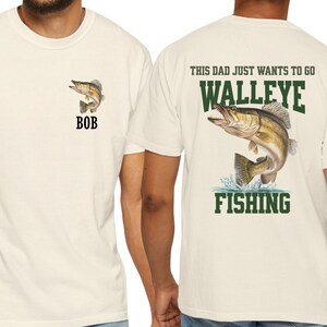Custom Fishing Shirt for Dad Walleye Fishing T-Shirt Gift for Fishing Dad Water Sport Tee Father&#39;s Day Gift for Dad Grandpa Fisher TShirt