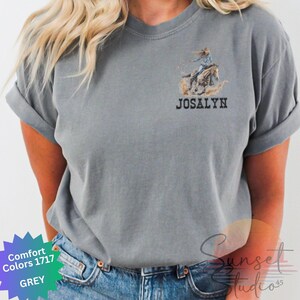 Custom Barrel Racing Cowgirl Shirt, Rodeo T-Shirt TShirt, Country Concert Tee, Western Graphic Tee For Women, Comfort Colors Horse Crewneck