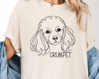 Dog Mom Gift Shirt with Pet Name, Custom Line Art Dog Breed Tee, Choose Your Breed, Comfort Colors