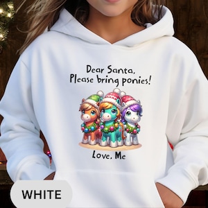 Kids Christmas Horse Hoodie Cowgirl Christmas Sweatshirt Child&#39;s Pony Hoodie Youth Horse Shirt Christmas Gift for Horse Girl Pony Hoodie
