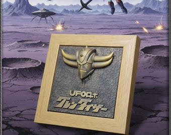 Figura de robot espacial con marco de arte 3D