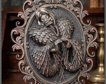 3D Gothic Chic Art - Portrait of an Iconic Villain in a Fur Coat - Baroque and Fantasy Style Wall Decoration