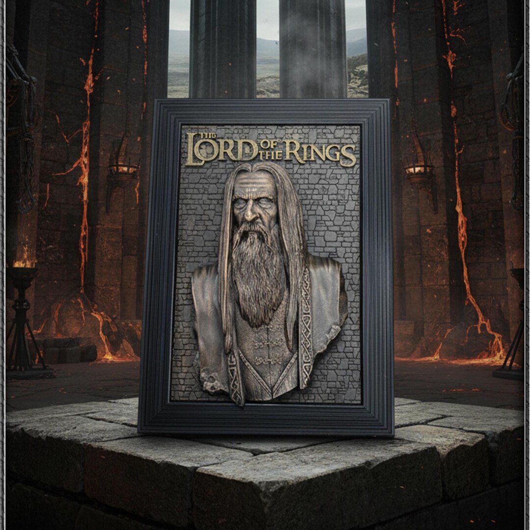 3D Art Frame the Lord of the Rings Saruman the Lord of the Rings Hobbit ...